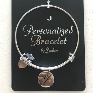 Monogram Initial Silver Bracelet